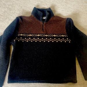 Sweater, brown, black with print